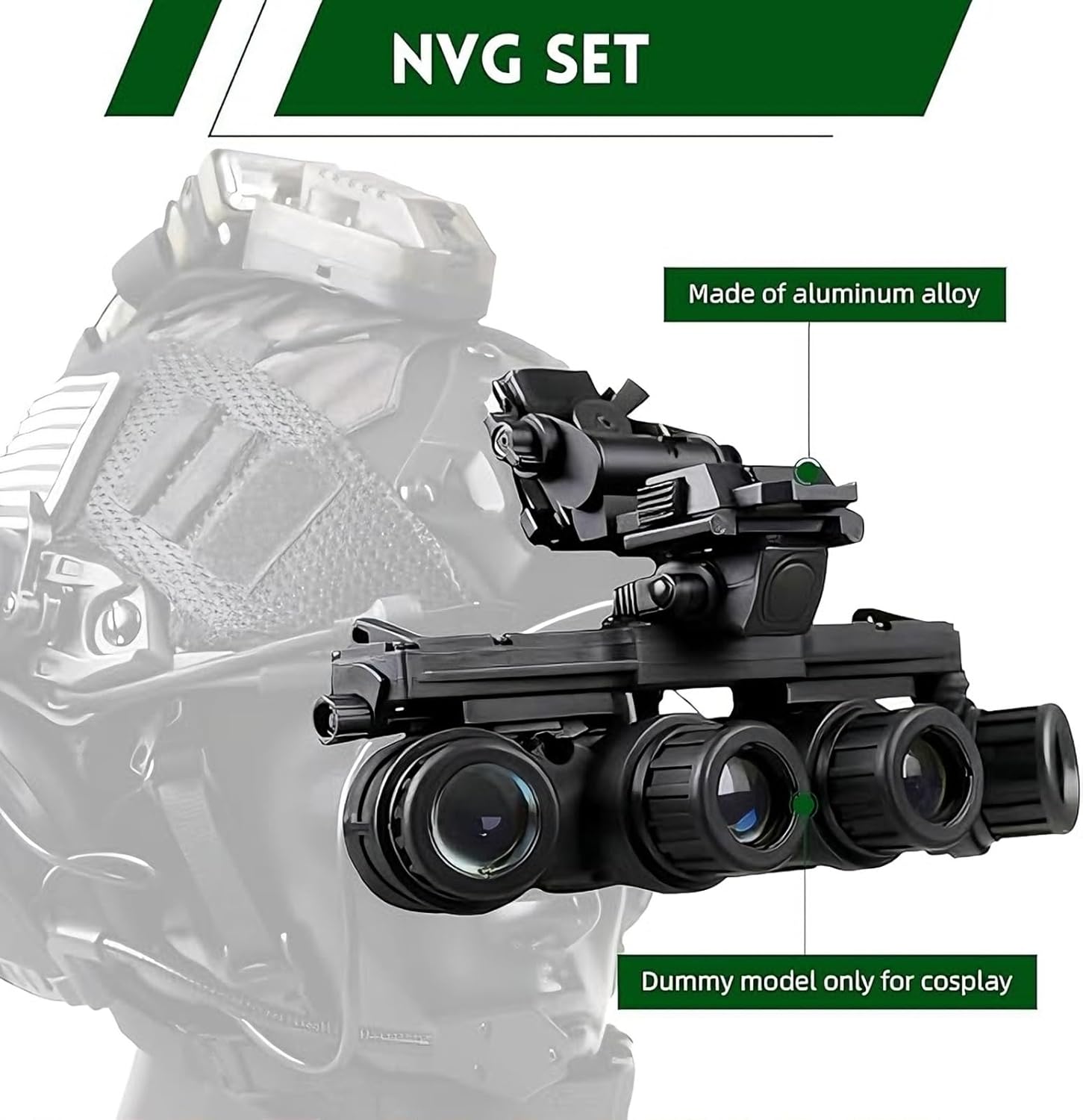 Airsoft Tactical Helmet Set with Night Vision Model, Signal Light, and Tactical Headset, Suitable for Outdoor Games and Cosplay Props.