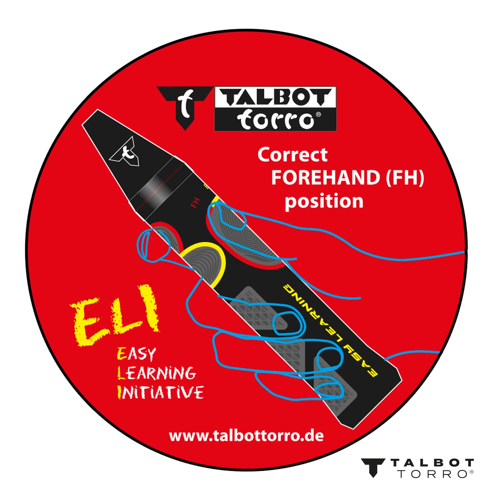 Talbot Torro 419615 - Raqueta de bádminton (66,5 cm, mango de aprendizaje, cabeza isotónica, ideal para jugadores a partir de 10 años hasta adultos), color negro, amarillo y naranja