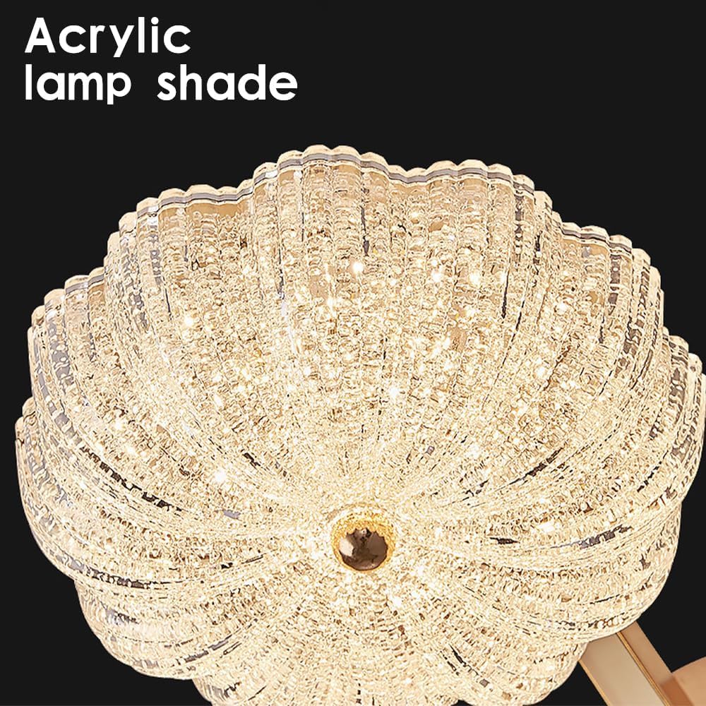 Lámpara de Techo Mini Pasillo Dorado Bling Montaje Empotrado Nórdico Moderno 2 Luces Flor pequeña Cerca de LED Armario para baño, Porche
