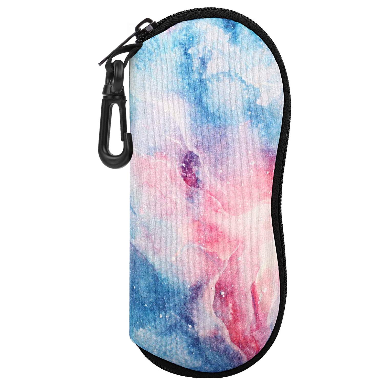 MoKo Sunglasses Bag - [Ultra Lightweight] Neoprene Zip Glasses Case with Belt Clip for Glasses, Frame, Portable Case for Keys, Pencils, Cards