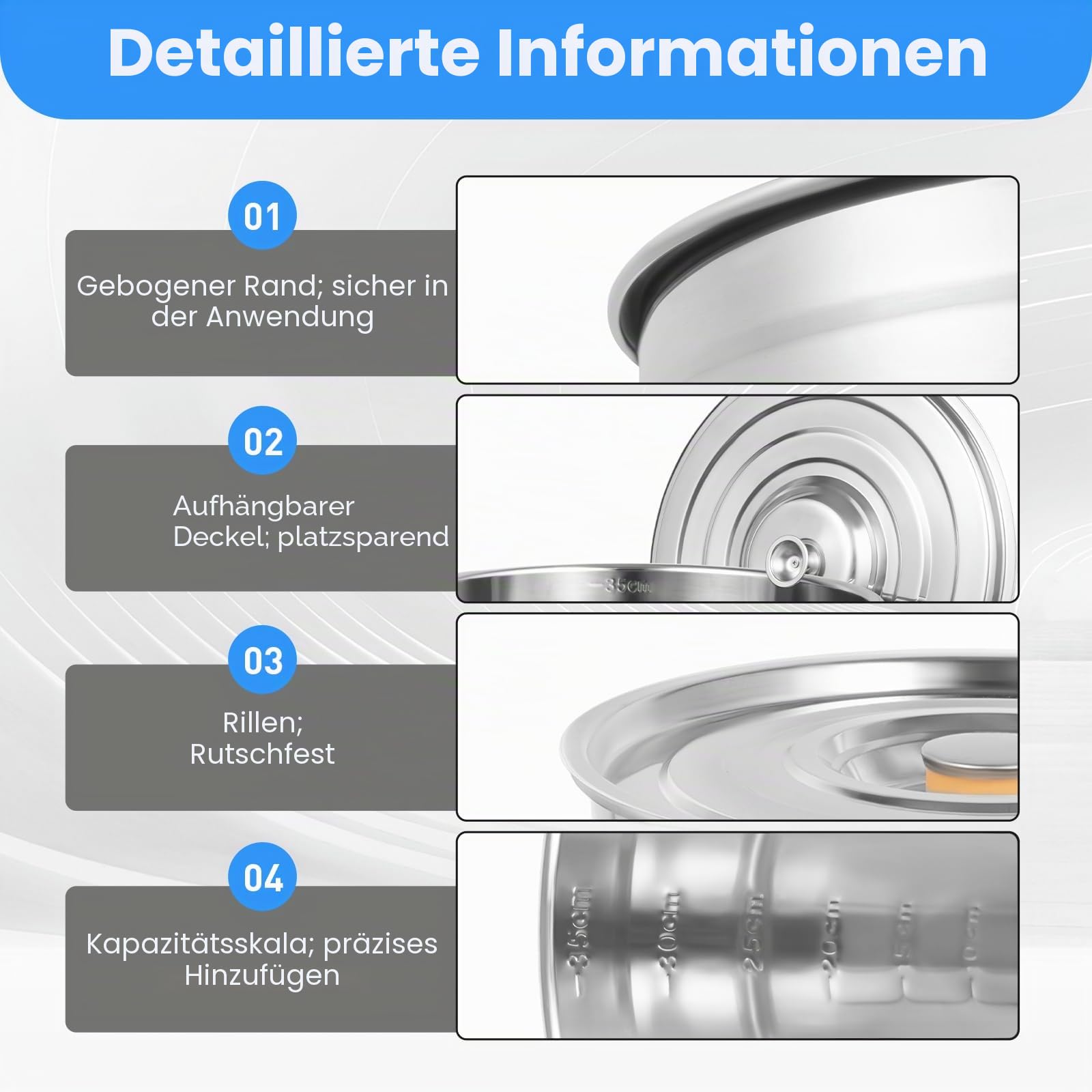 35L Vorratttopf mit Deckel, große Töpfe zum Kochen Edelstahl Stockpots Deep Cooking Topf Canning Kochgeschirr Heavy Duty Induktionssuppe Topf