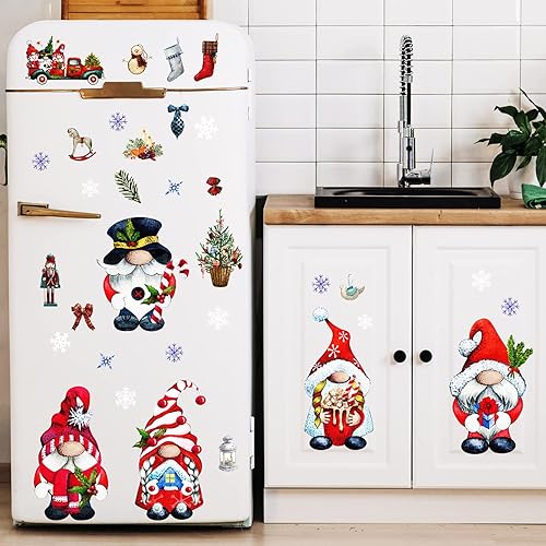 Miniatura 4 de 9 hojas de calcomanías de Navidad con copo de nieve para ventana de Navidad 2023 con 9 hojas de calcomanías de Navidad con bola de nieve para gatos