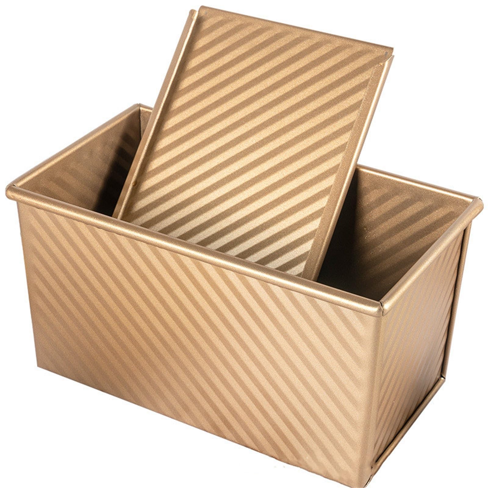 Molde para Tartas Golden Ripple Toast Box 450g Molde for tostadas antiadherente con tapa Herramientas for hornear horno