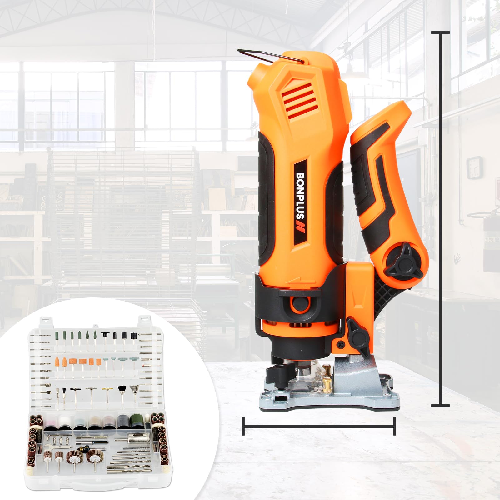 Multitool Power | Herramienta Multifunción | Amoladora | 287 Piezas | 550W | Eje Flexible | Grabador Vidrio | Sierra Eléctrica | Hogar