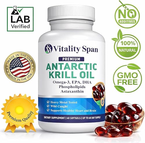 Miniatura 5 de Aceite de krill antártico Omega 3 Astaxantina Colina DHA EPA, absorción superior, extra fuerza, sin sabor a aceite de pescado, probado en metales
