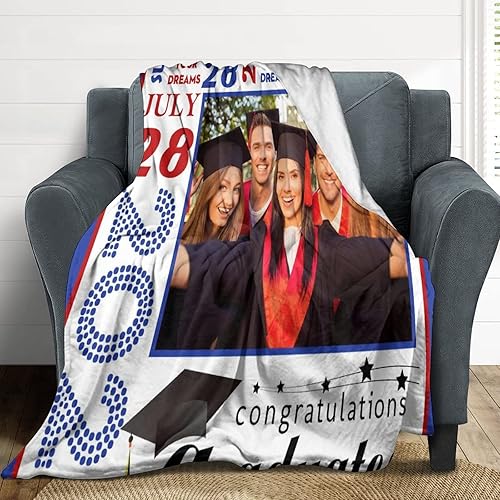 Miniatura 5 de Manta de sofá de graduación personalizada con imagen, manta personalizada para graduados para clase de 2023, personalizable con cualquier palabra