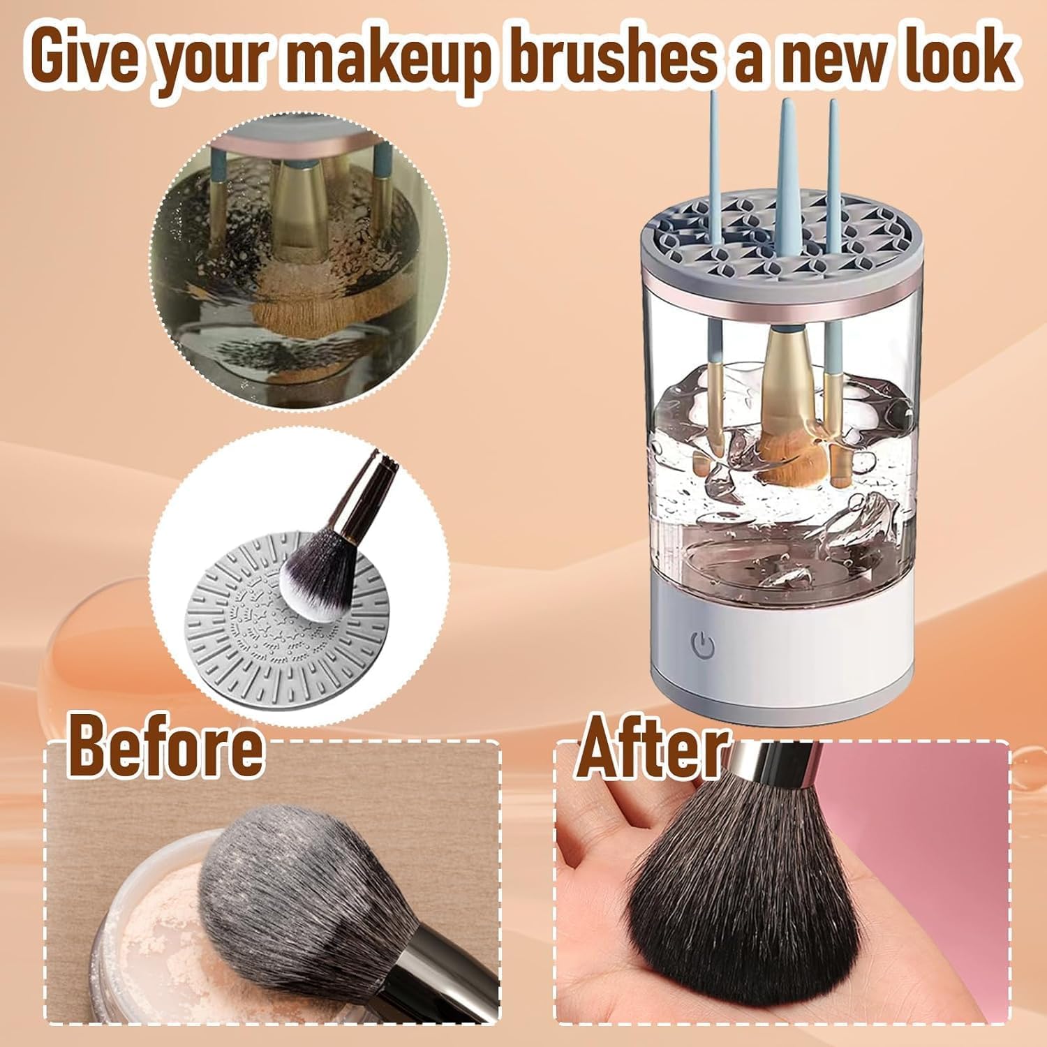 Electric Makeup Brush Cleaner Machine - Automatic Spinning Cleaner for All Size Brushes - Image 3