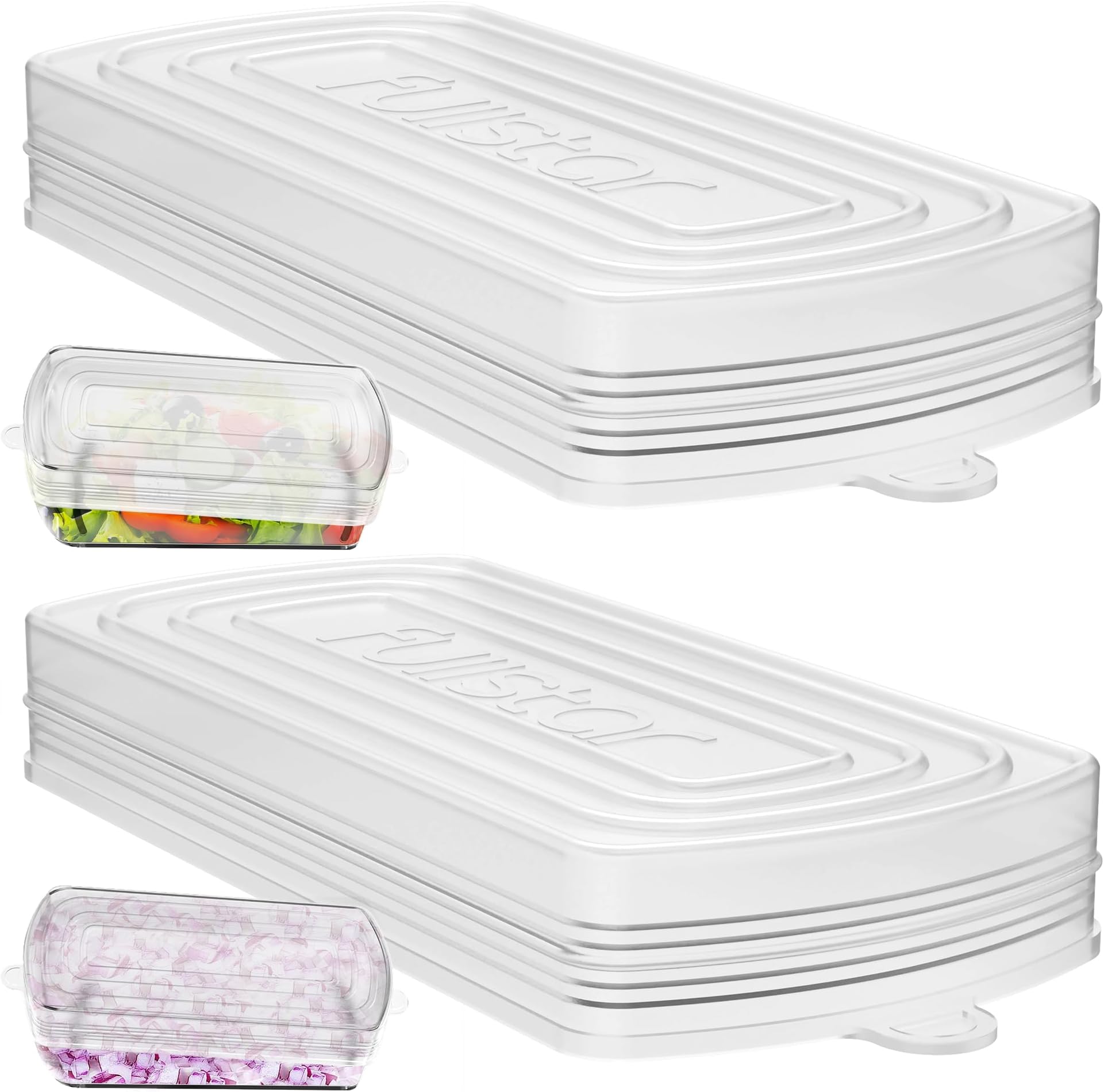 fullstar Silicone Stretch Lids for Fullstar Choppers & Mandoline Slicers โ Reusable Food Covers for Storage โ Flexible & Durable - Pack of 2