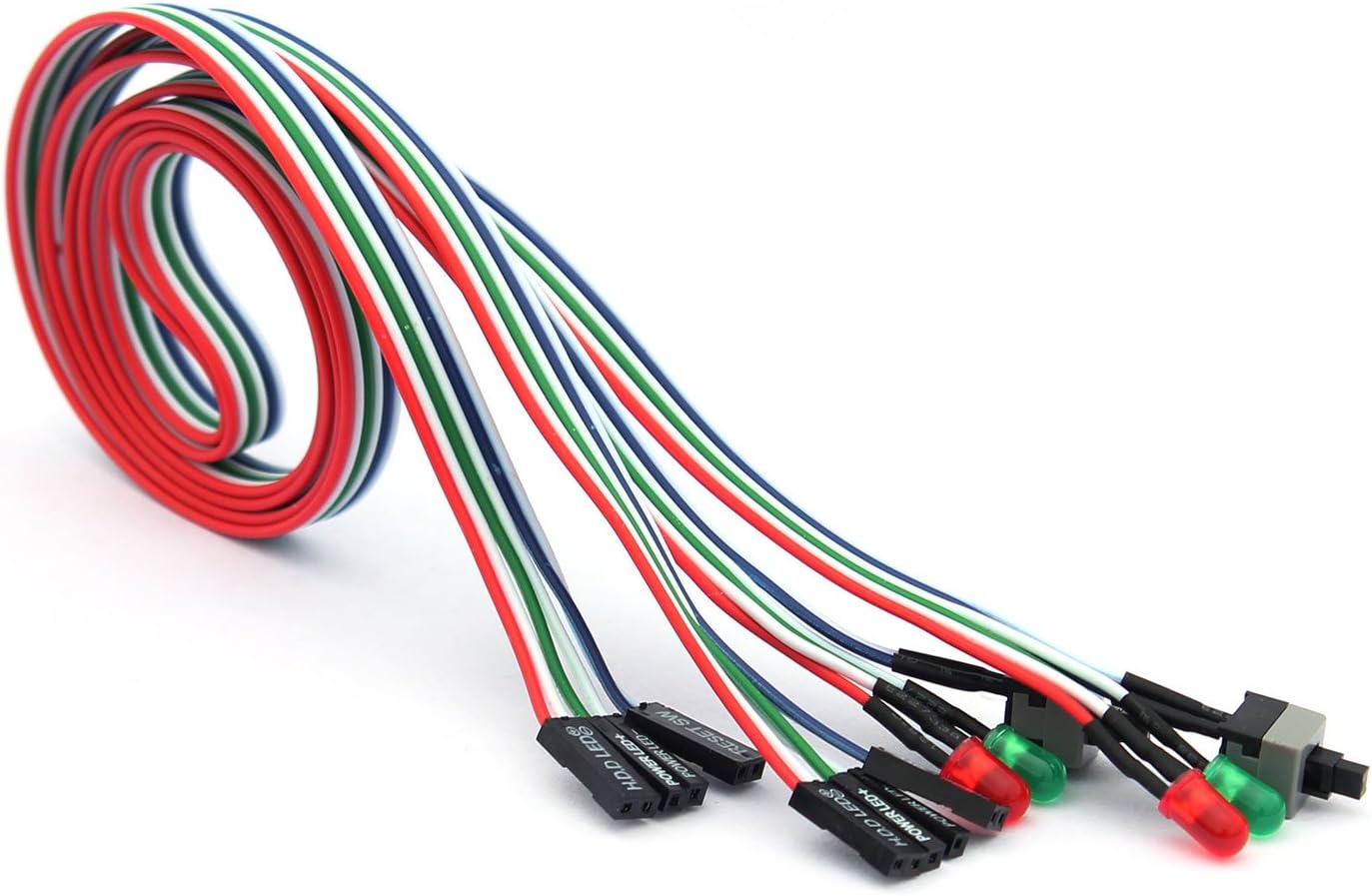 Lot De 3 Interrupteurs LED PC Rouge Et Vert – Pour Boîtier ATX, Reset, HDD – Marque SODIAL