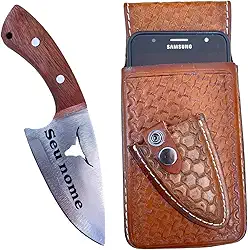 Capinha Celular Bainha em Couro Com Faca personalizada