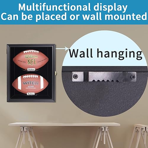 Miniatura 4 de Medikaison Vitrina de fútbol para montaje en pared, con bloqueo, visión clara, tamaño completo, anti decoloración, protección UV, puerta acrílica,