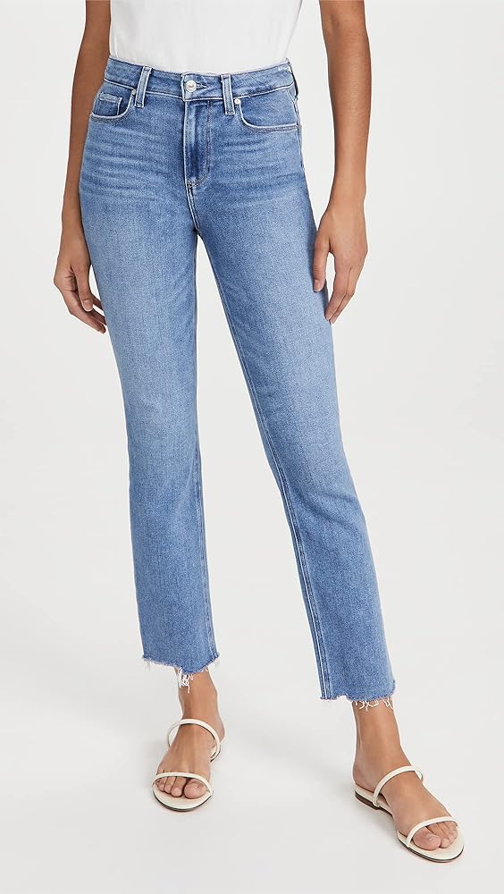PAIGE Women's Cindy Jeans with Raw Hem, Music Distressed