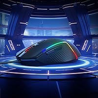 Vista 9 de Redragon M616 RGB Gaming Mouse, 10000 DPI Ratón óptico con cable con 6 botones programables y 8 modos retroiluminados, software compatible