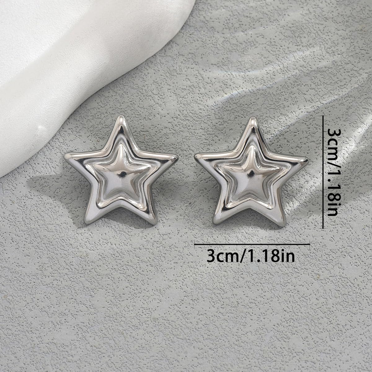 Star Earrings Big Statement Earrings for Women Chunky Earrings Large Star Earrings Studs Mixed Metal Earrings Chunky Jewelry Star Accessories - Image 3