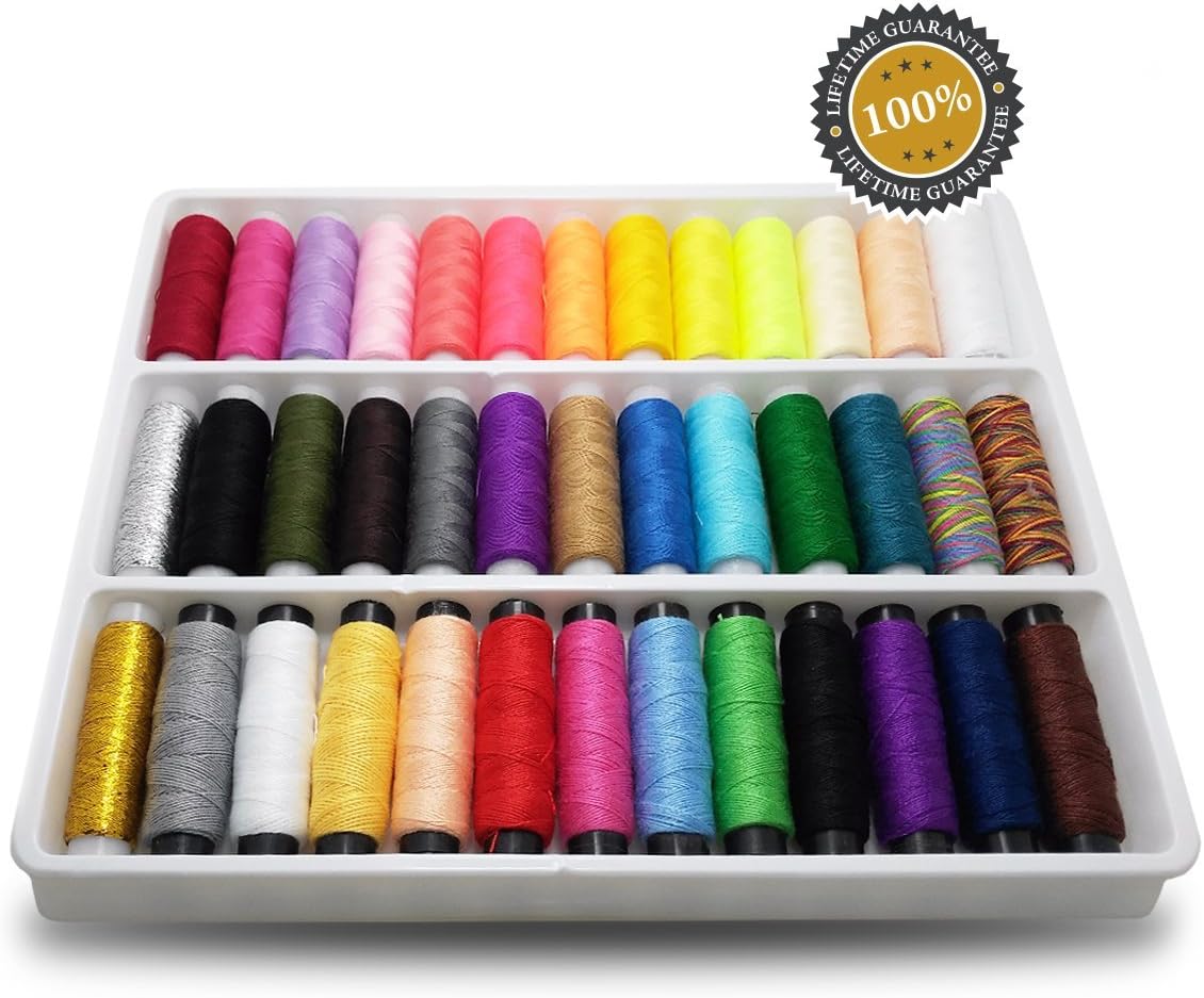 Sewing Thread Organiser –Isabella Dora Sewing Holder Rack with 39 Spools of Thread in PVC Box