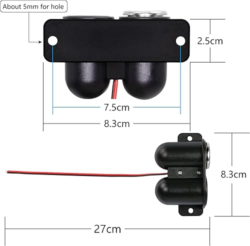 Miniatura 6 de RIIEYOCA Enchufe USB para encendedor de cigarrillos de 12 V, doble salida USB con cubierta para encendedor y cable, para automóvil, camión, RV,