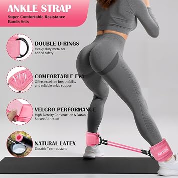KUTIZE Resistance Band Set, Fabric Booty Bands & Leg Weights for Women at Home Workout Equipment for Pilates, Yoga, Butt, Hip, Rehab fitness, Home Gym Heavy Exercise Bands gifts for fitness lovers