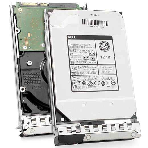 Dell 12TB 7.2K RPM SATA 6Gb/s 512e 3.5in Enterprise PowerEdge Hard Drive For: R440 R750 R450 T150 R470 T560 T40 R250 R740 R640 T550 T350 R540 0T2YHT T2YHT G16 (Renewed)