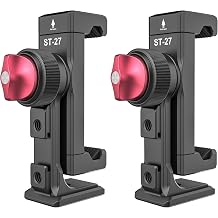 Metal Phone Tripod Mount 3 Cold Shoes & Arca Port, 360 Smartphone Tripod Adapter for iPhone 17 16 15 Cell Phone Stand Holder for Desktop Video Live Streaming Vlogging Rig Pack of 2