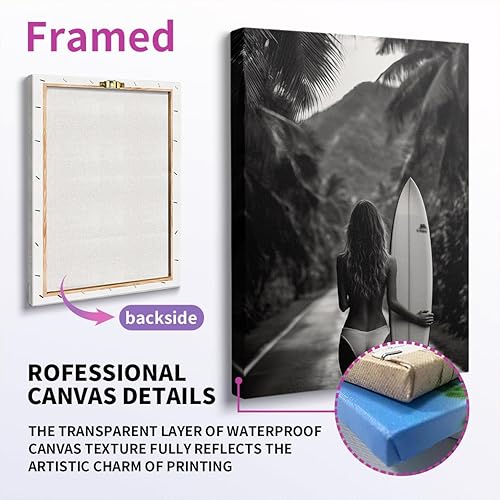 Miniatura 317 de Arte de pared de surf de moda, fotografía retro en blanco y negro, póster de surf, impresión costera, impresión vintage de surf, pósters deportivos