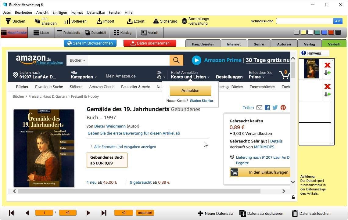 GS Bücher-Verwaltung 6 - Software zur Verwaltung Ihrer Büchersammlung - Datenbank Programm zur Bücherverwaltung
