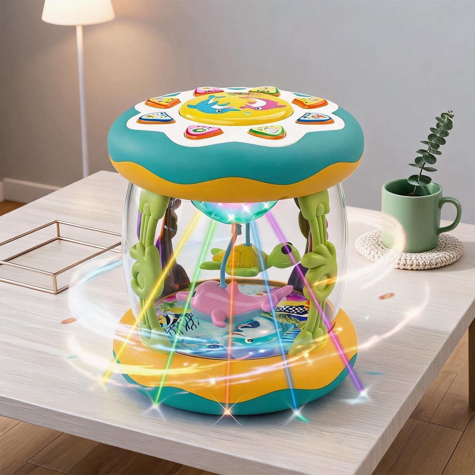 Giocattolo musicale per bambini, rotante con colorate | Tamburi educativi per bambini in età prescolare, asilo, compleanno, vacanze, asilo, appartamento, camera da letto, soggiorno
