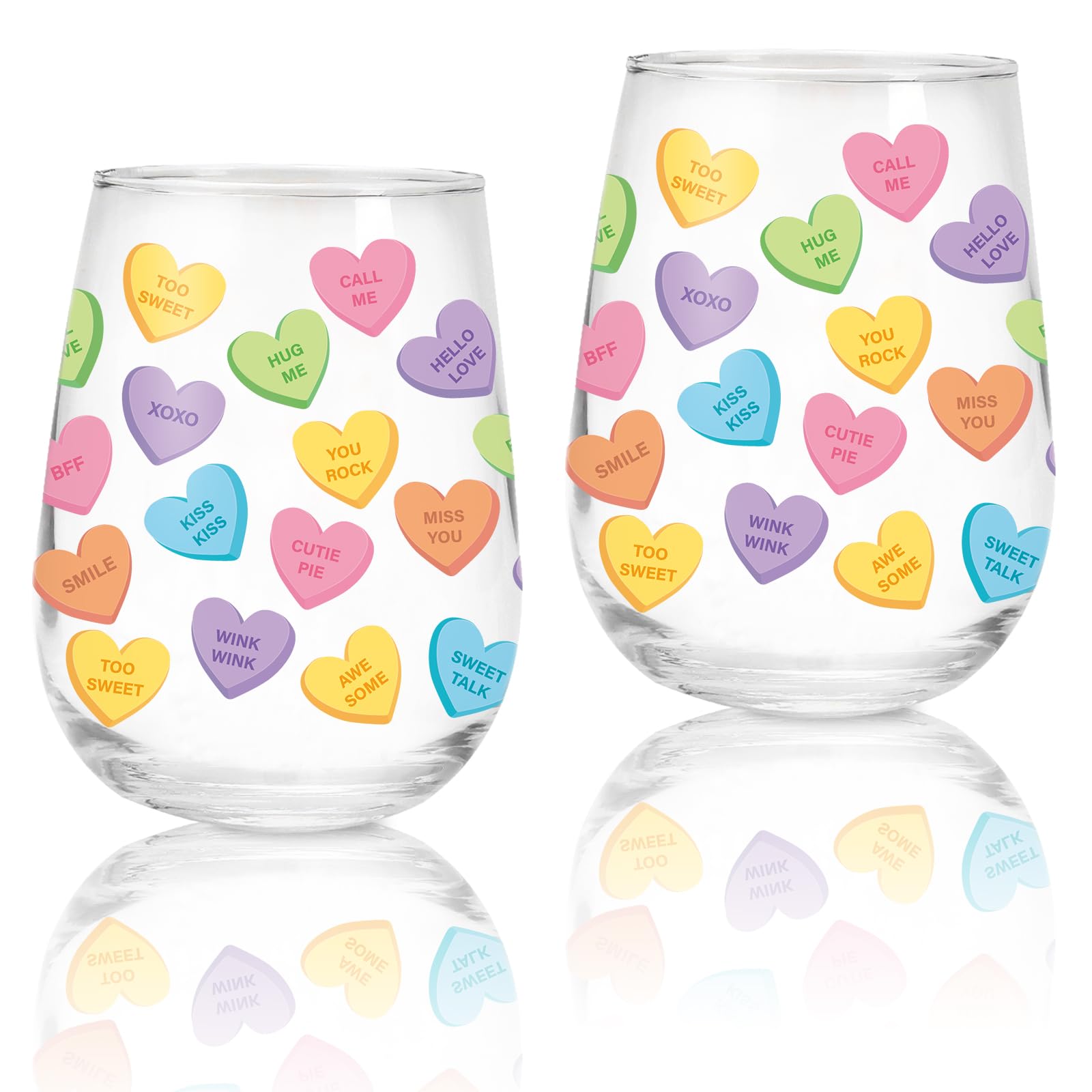 Verres à vin sans pied 500ml stables et résistants pour la Saint-Valentin