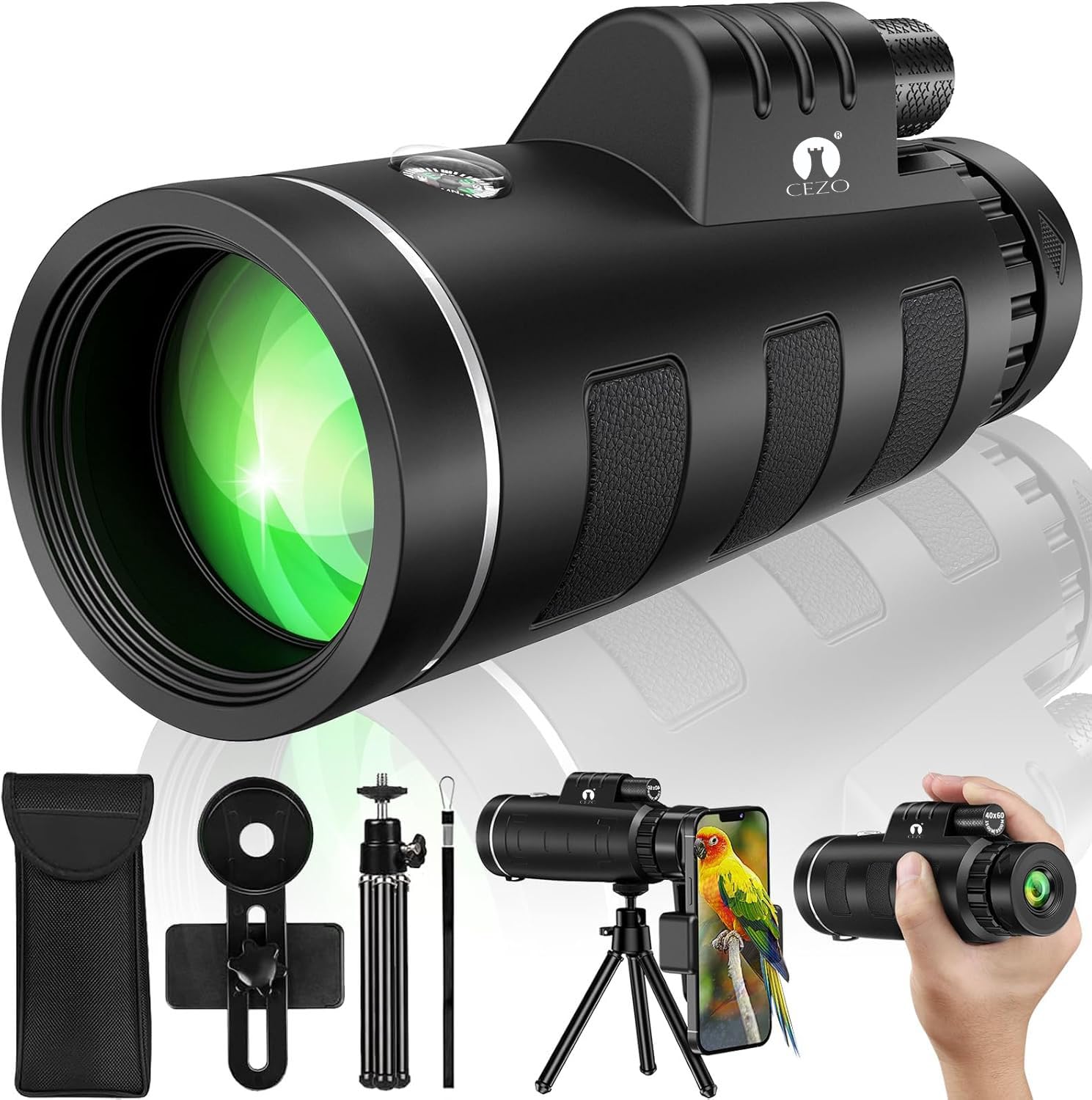 Buy Cezo 40x60 Monocular Telescope with Smartphone Adapter, High