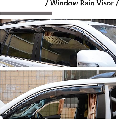 Miniatura 2 de Deflector de ventana lateral, para Prado J150 2010 2011 2012 2013 2014 2015 2016 2017 2018 accesorios de protección 4 piezas1 juego de visera de