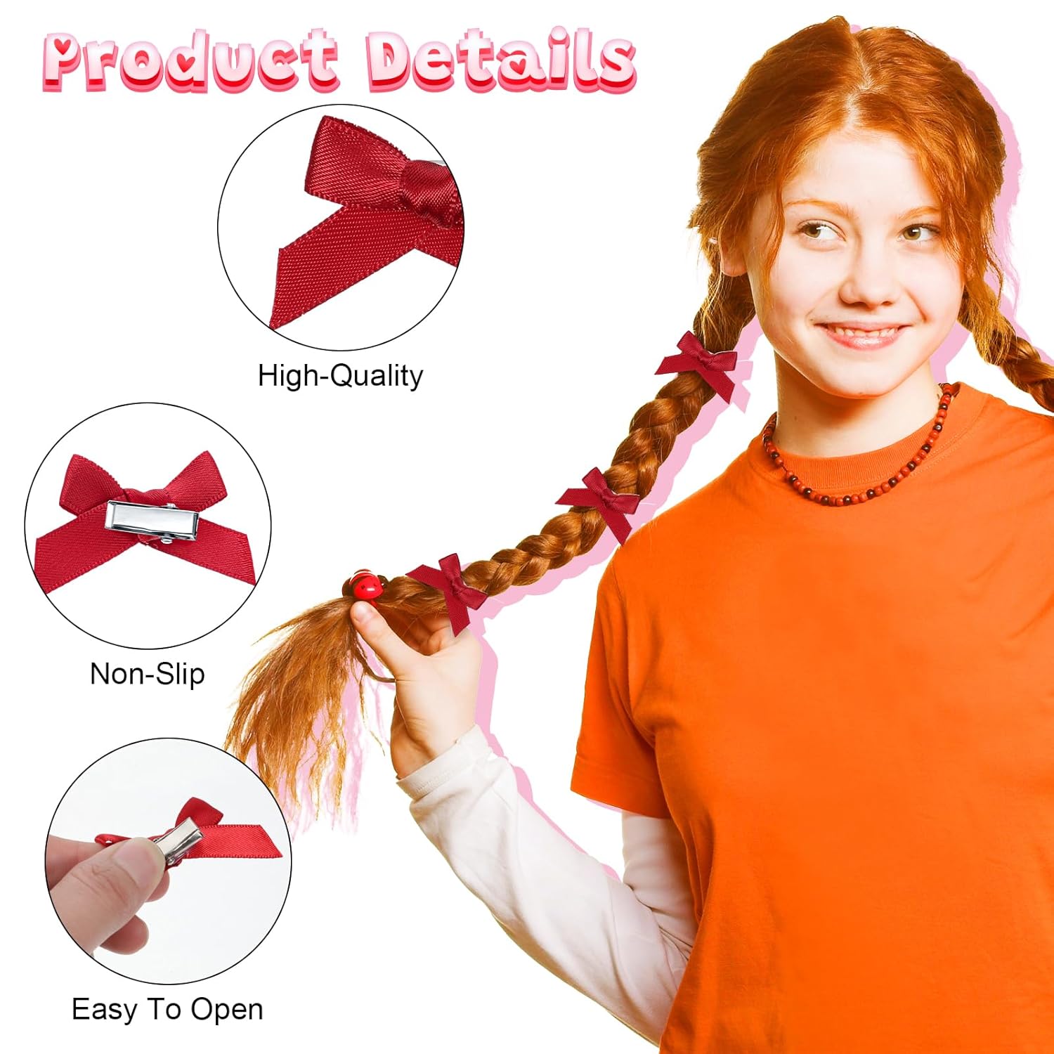 30 PCS Mini Bows for Hair, White Black Red Mini Hair Bows for Women Girls, Cute Ribbon Bow Accessories - Image 3