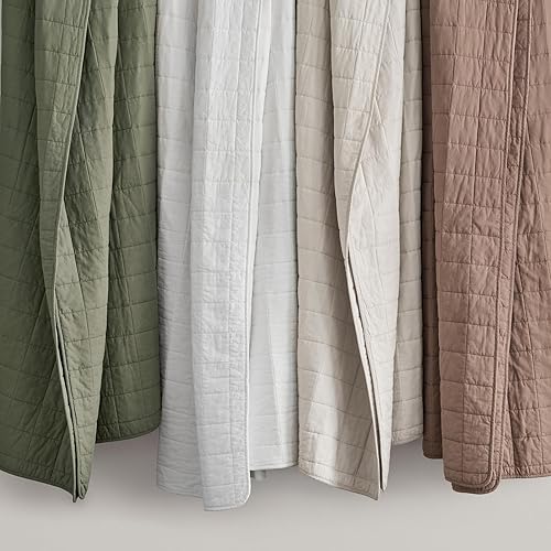 Miniatura 7 de EVERGRACEHOME Juego de ropa de cama de 3 piezas de 100% algodón con puntada de caja, tamaño King, ligero, suave y acogedor, juego de colcha