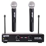 Gemini UHF-02M S12 Dual Wireless Handheld Microphone System - Ch 1 & 2 - DJ, Karaoke, and Podcasting Mic Set