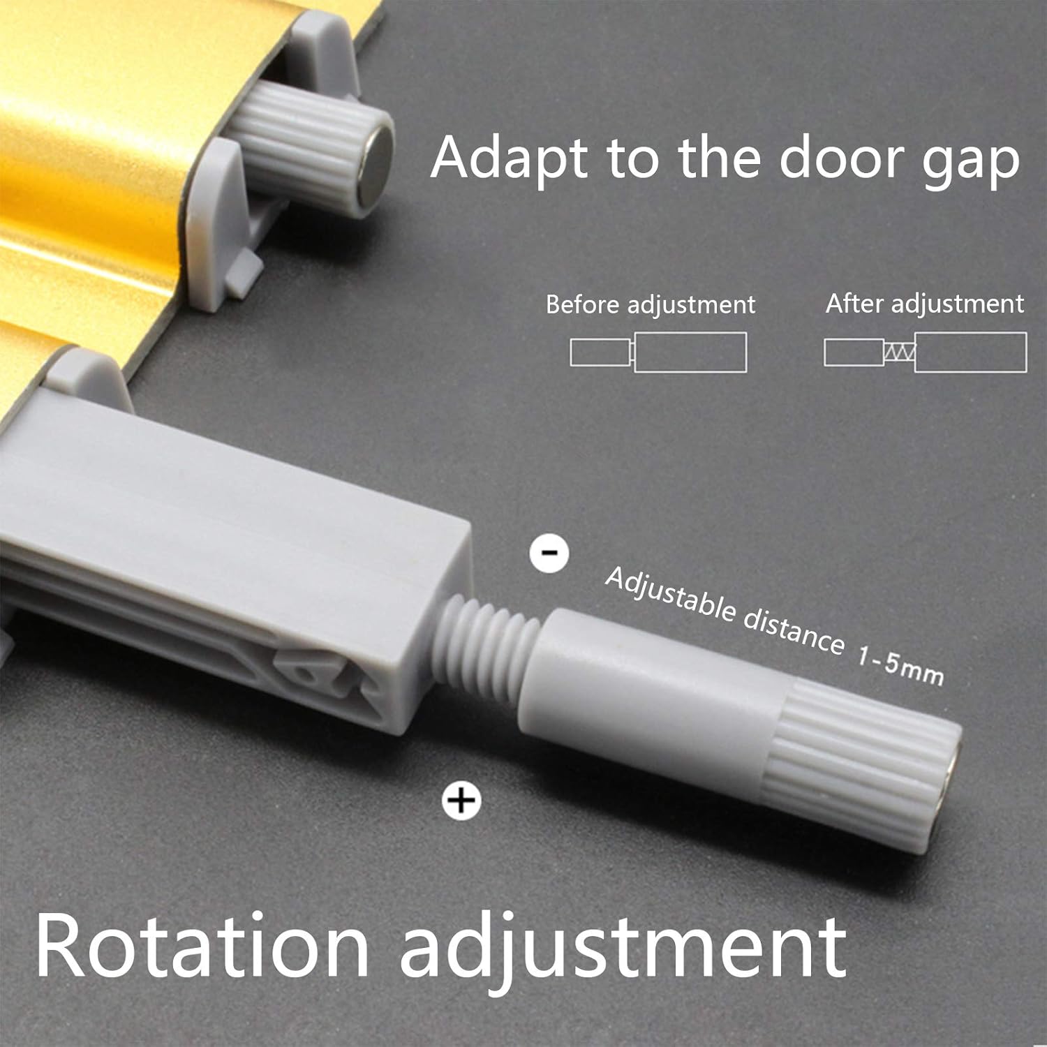 Magnetic HeavyDuty Cabinet Push to Open Latch 4 Pack Gold Double Push to Open Door Double Touch Latches for Kitchen Latches Hidden Cabinet Drawer Door Closures Release Hardware