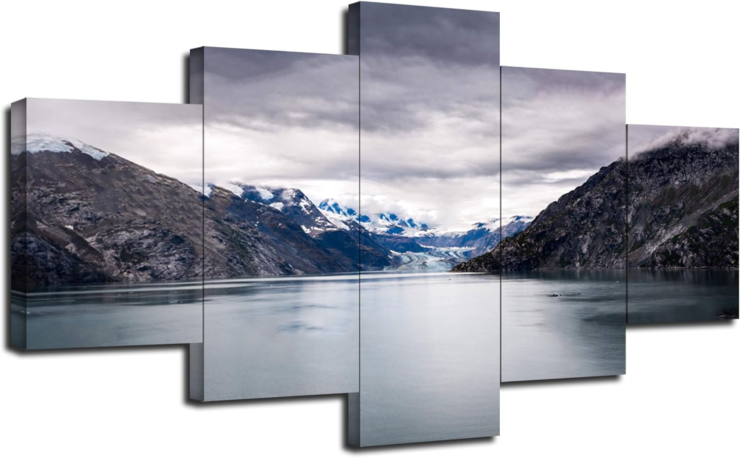 Artbrush Tower Glacier Lake Wall Art National Parks Wall Decor Montana Pictures Frame Glacier National Park Canvas Print Alaska Mountain Paintings Poster Home Living Room Decoration(60''Wx32''H)