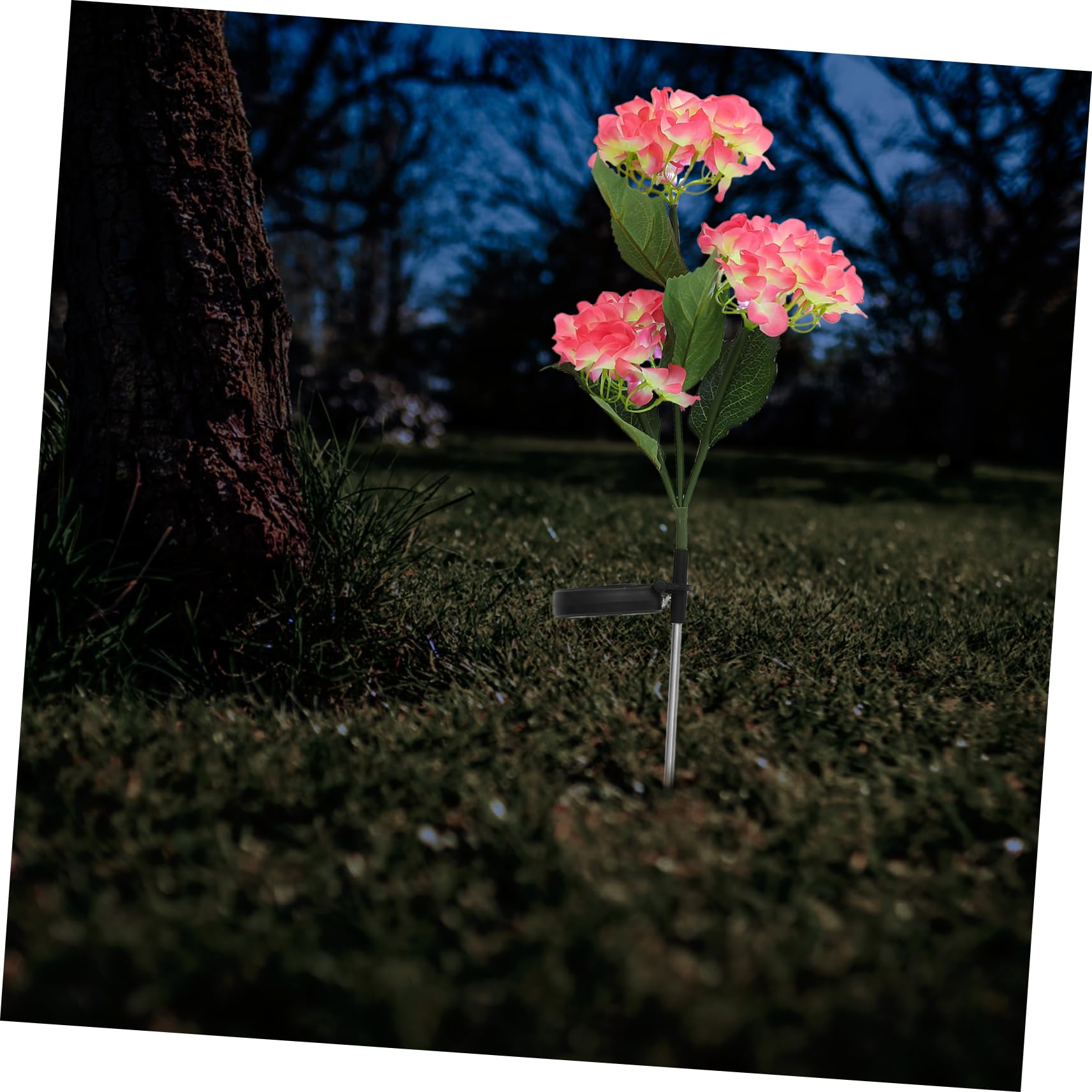 piezas de decoraciones de flores, luces solares decorativas para jardín, linterna solar, luces de inundación para césped al aire libre, decoración al aire libre, luz solar, lámparas de flores con ener