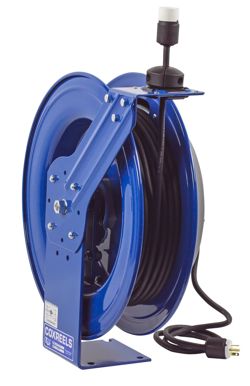 Coxreels PC13-5016-A Spring Rewind SJO Power Cord Reel, 115 Volts, 13 Amp, 50' Length