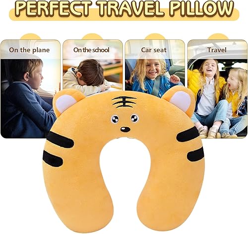 Miniatura 99 de H HOMEWINS Travel Pillow for Kids,Cute Animal Neck Pillow for Boys Girls,Soft Neck Head Chin Support Pillow,Travel Accessories for Airplane, Car