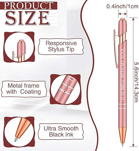 Vista 23 de Zonon - Paquete 12 bolígrafos con frases motivacionales para escuela y oficina, punta fina, escritura uniforme, citas divertidas para regalar a Rosa