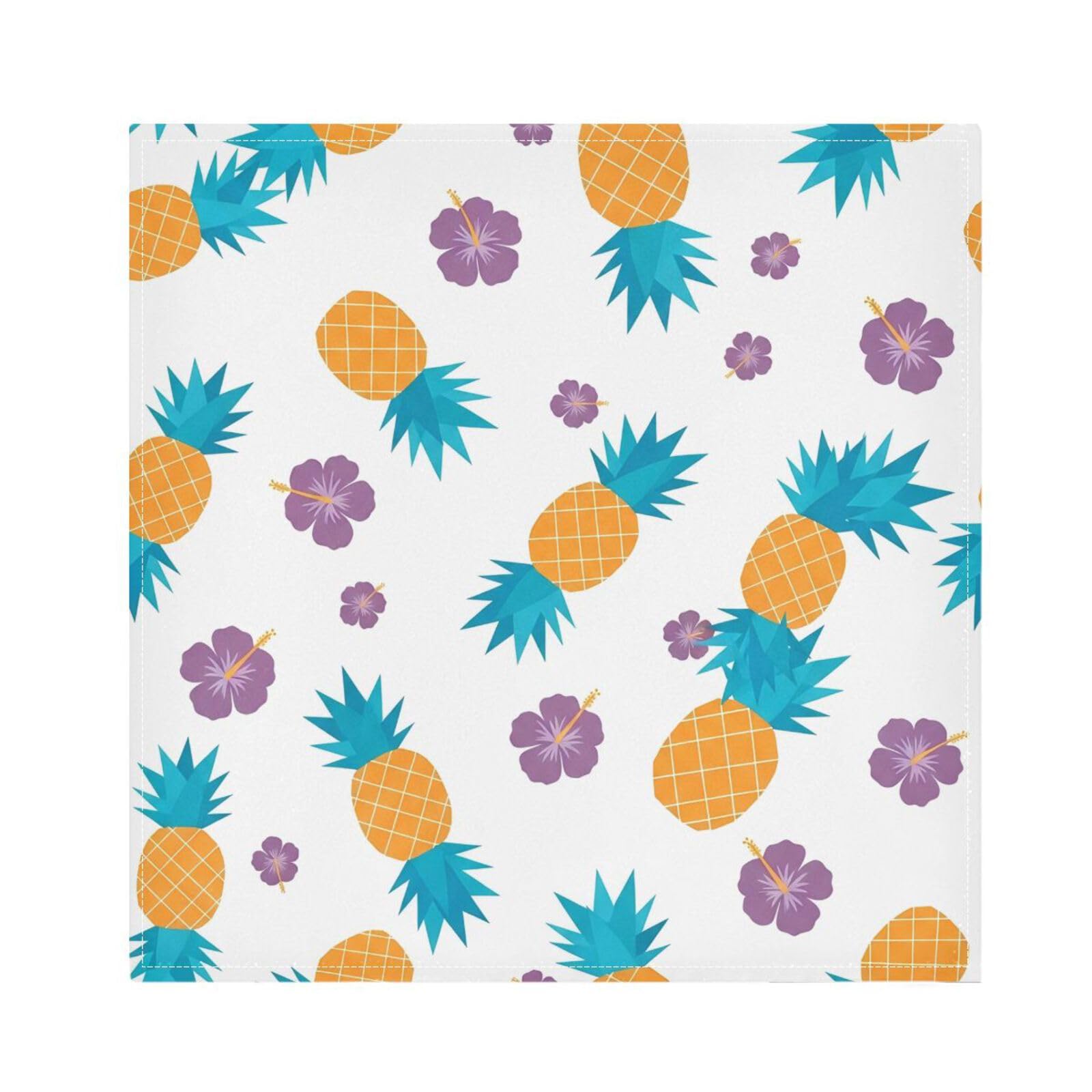 Ttgoth Pineapple Cloth Napkin Set of 4 Washable & Reusable Dinner Napkins for Dining Table, Banquets, Wedding, Party, 50x50 cm