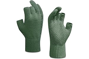 Riverruns Wool Fingerless Gloves for Men: 3-Cut Fingers, Warmth, Breathability for Fly...