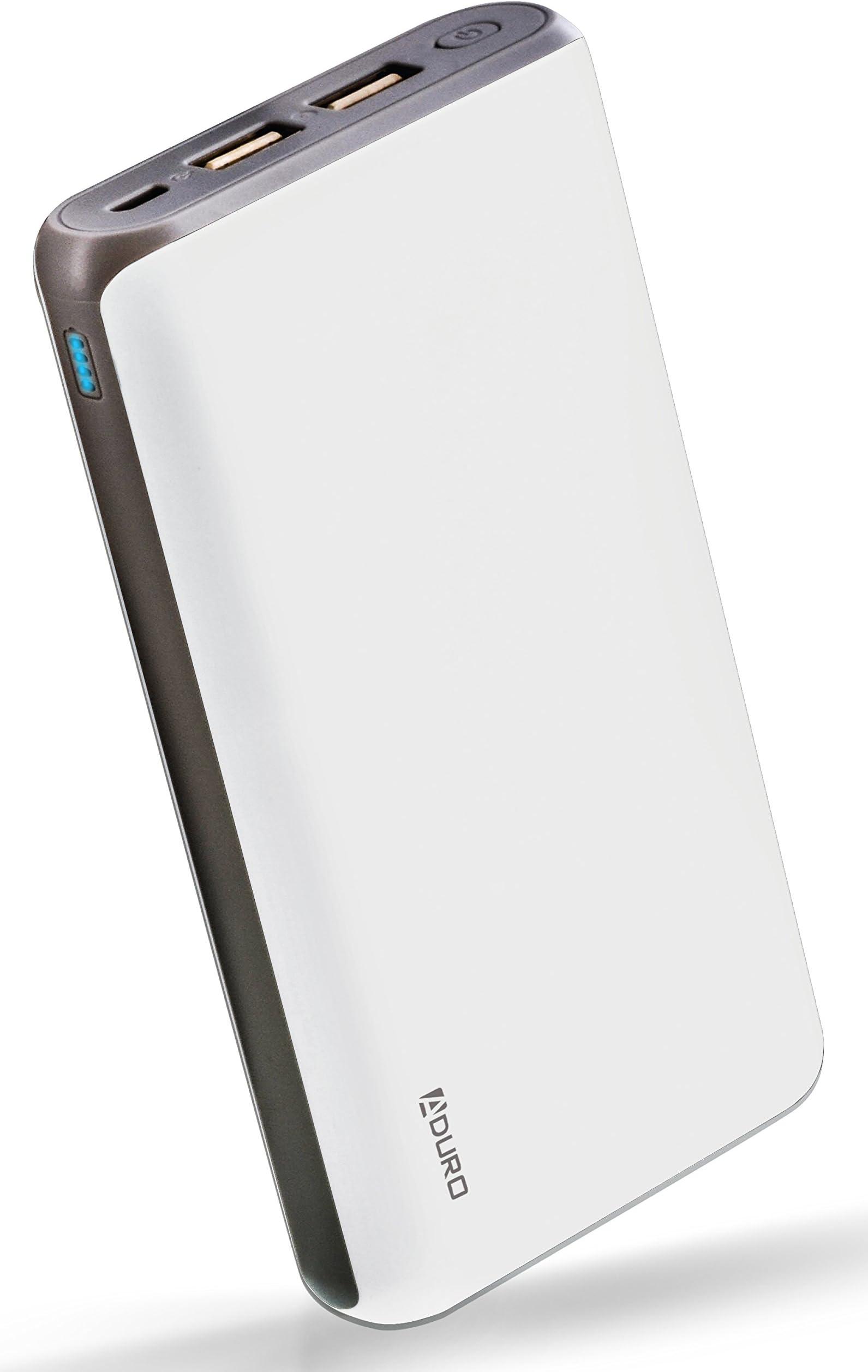 Aduro Portable Charger Power Bank 20,000mAh External Battery Pack Dual USB Phone Charger for Cell Phones, iPhone, iPad, Samsung Galaxy, Android, and USB Devices (White)