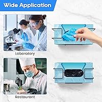 Vista 7 de THYGIFTREE Glove Box Holder Wall Mount Dispenser, 2 Pack Metal Rack for Rubber Latex Disposable Gloves Facial Tissue, Black