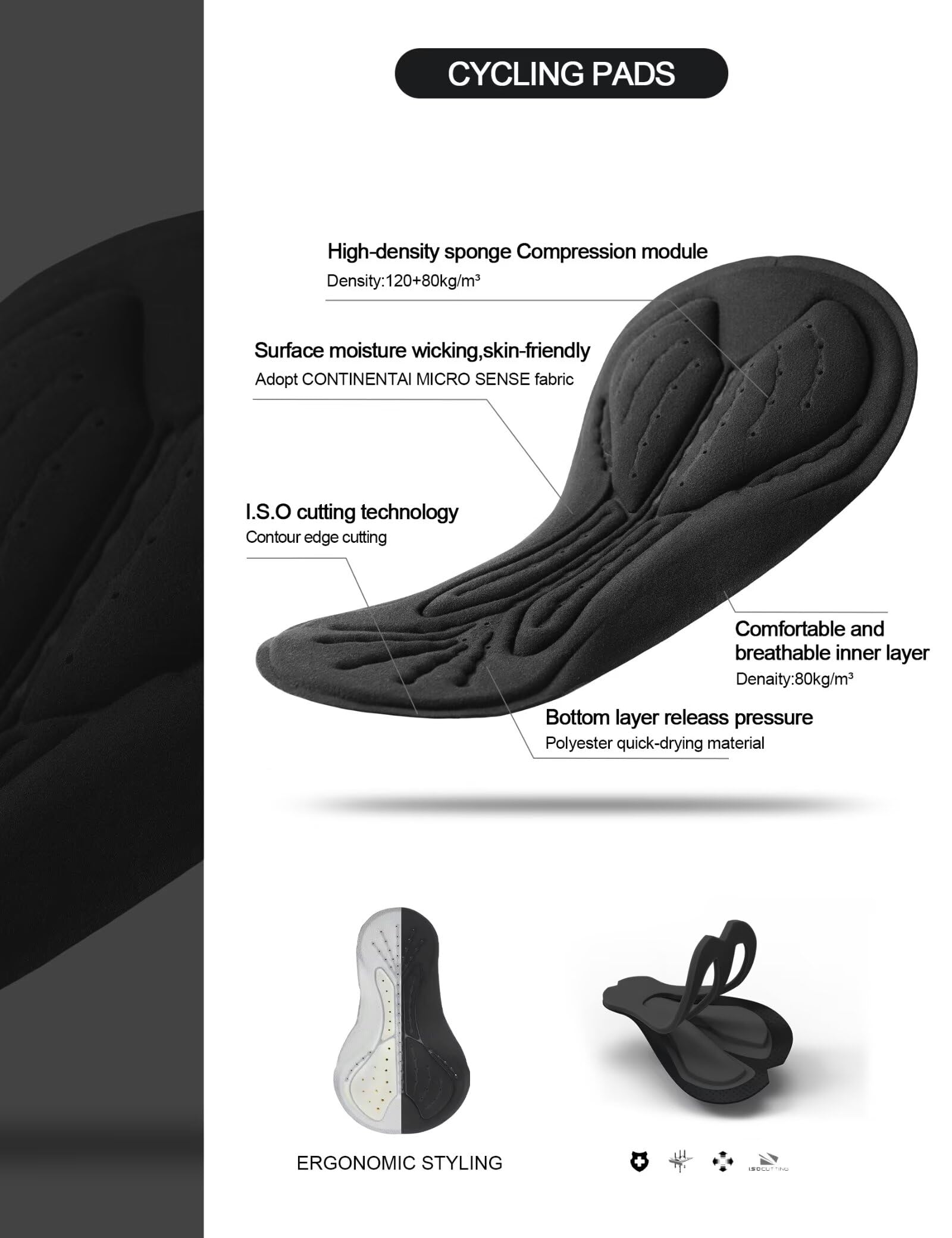 INBIKE Set di abbigliamento da ciclismo da uomo, maglia a maniche corte con 3 tasche posteriori, pantaloni da ciclismo imbottiti 3D traspiranti