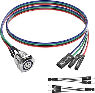 SinLoon gör-det-själv datorbrytare strömknapp 16 mm LED PC strömbrytare med 1 till 2 splitter förnicklad aluminium mekanisk knapp IP67 vattentät (blå bakgrundsbelysning) – 60 cm - Amazon Deal & Rabatt