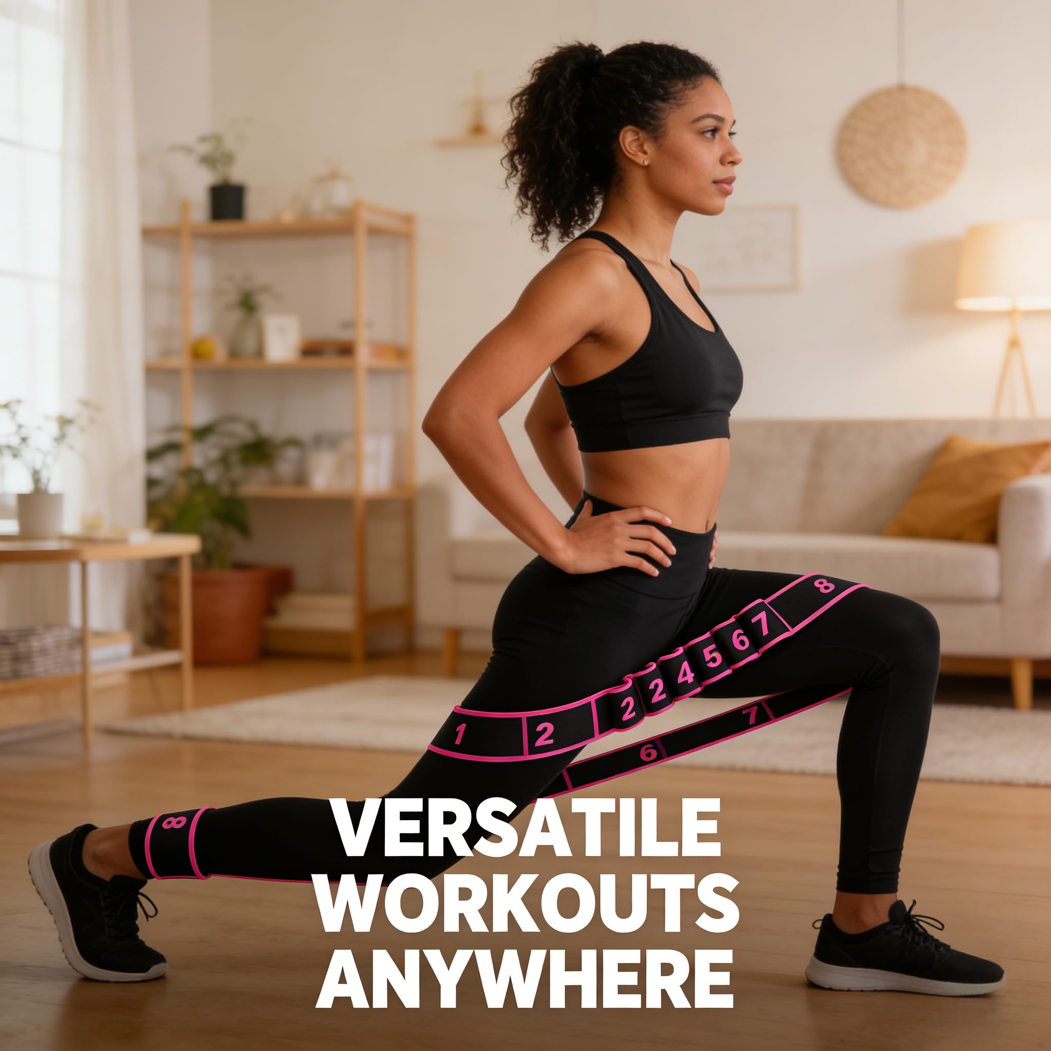 Bandas de resistencia de fitness para estiramiento y entrenamiento de fuerza, bandas elásticas de ejercicio de 8 niveles, equipo de entrenamiento de cuerpo completo para gimnasio en casa