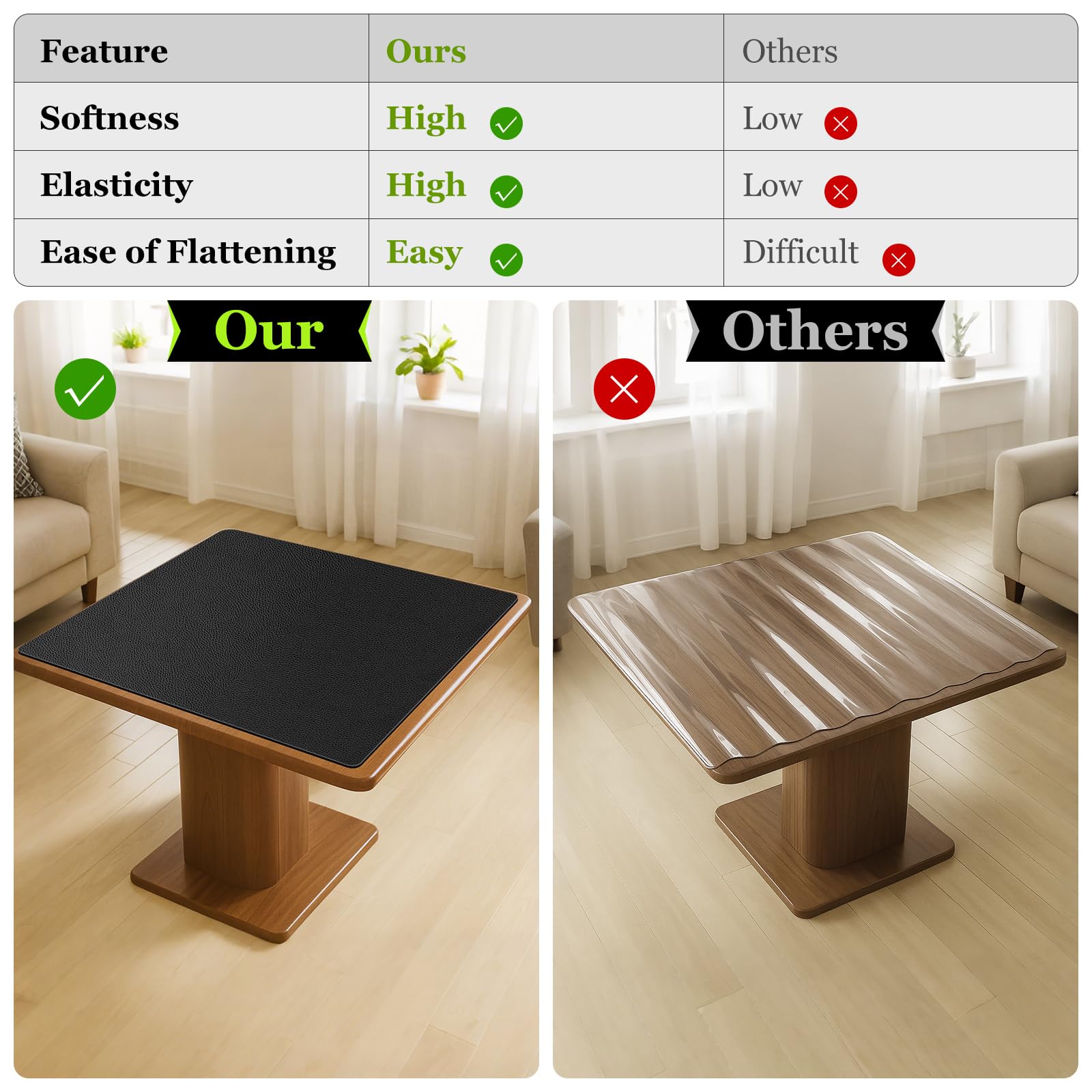 Warmstar Copertura per tavolo in pelle 61 x 183 cm, spessore 1,8 mm, impermeabile, antiscivolo, per cucina, cassettiera, scrivania da gioco, tavolo da pranzo