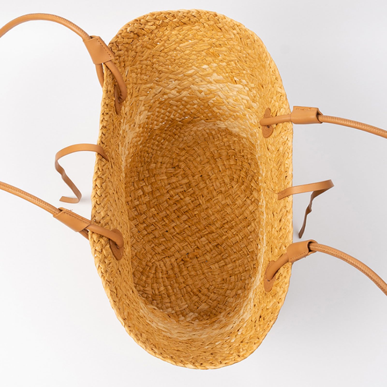 Borsa con Perline Intrecciata Puramente Fatta A Mano, Tracolla per Viaggi al Mare E Vacanze, in Papiro, da Spiaggia Portatile Donna-Verde Chiaro