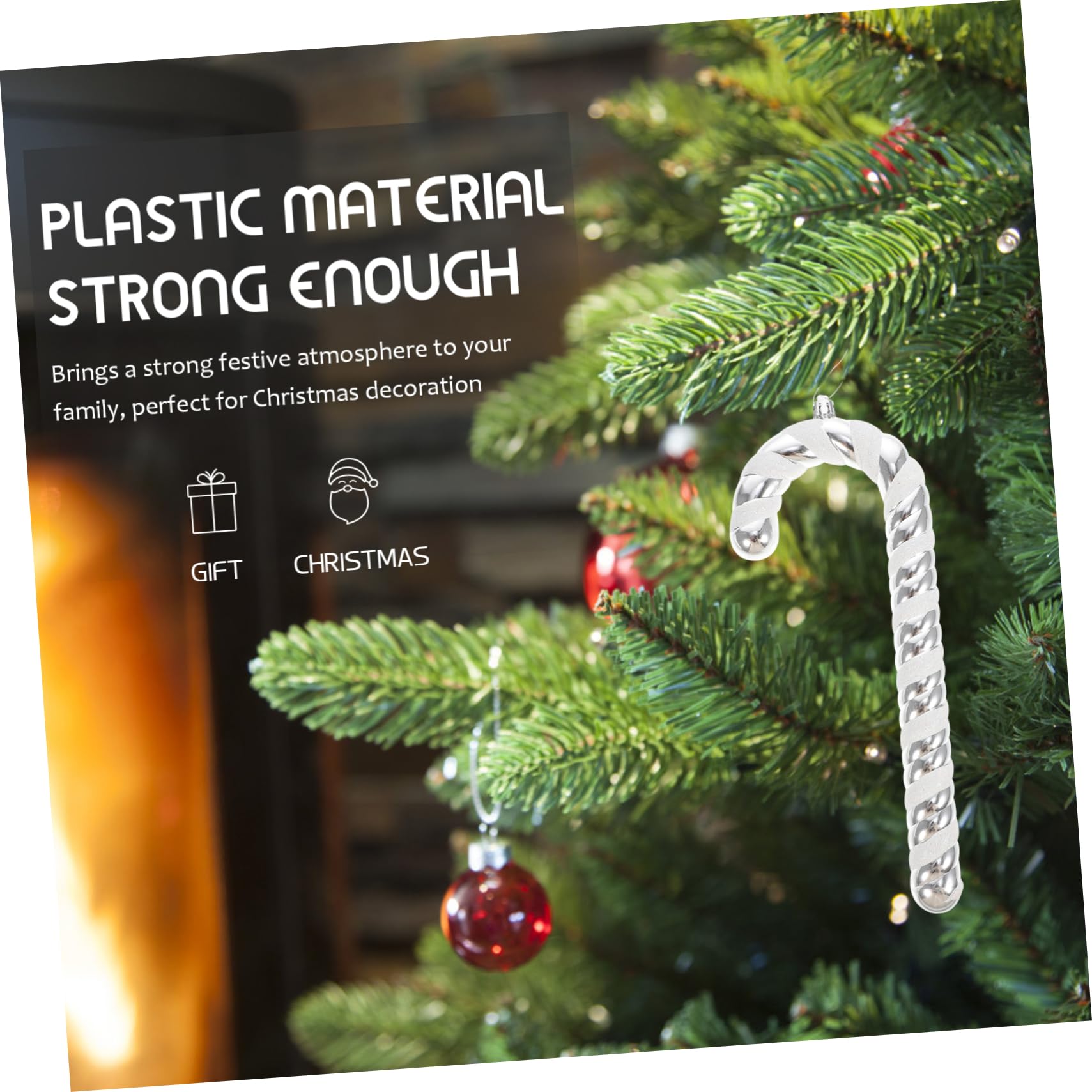 TOPBATHY 10 STK Weihnachtsstock Weihnachtsbonbons Requisiten Weihnachtsbonbonanhänger Star for Christmas Tree Christbaum anhänger Weihnachtsdekorationen Girlande Weihnachtsschmuck Plastik