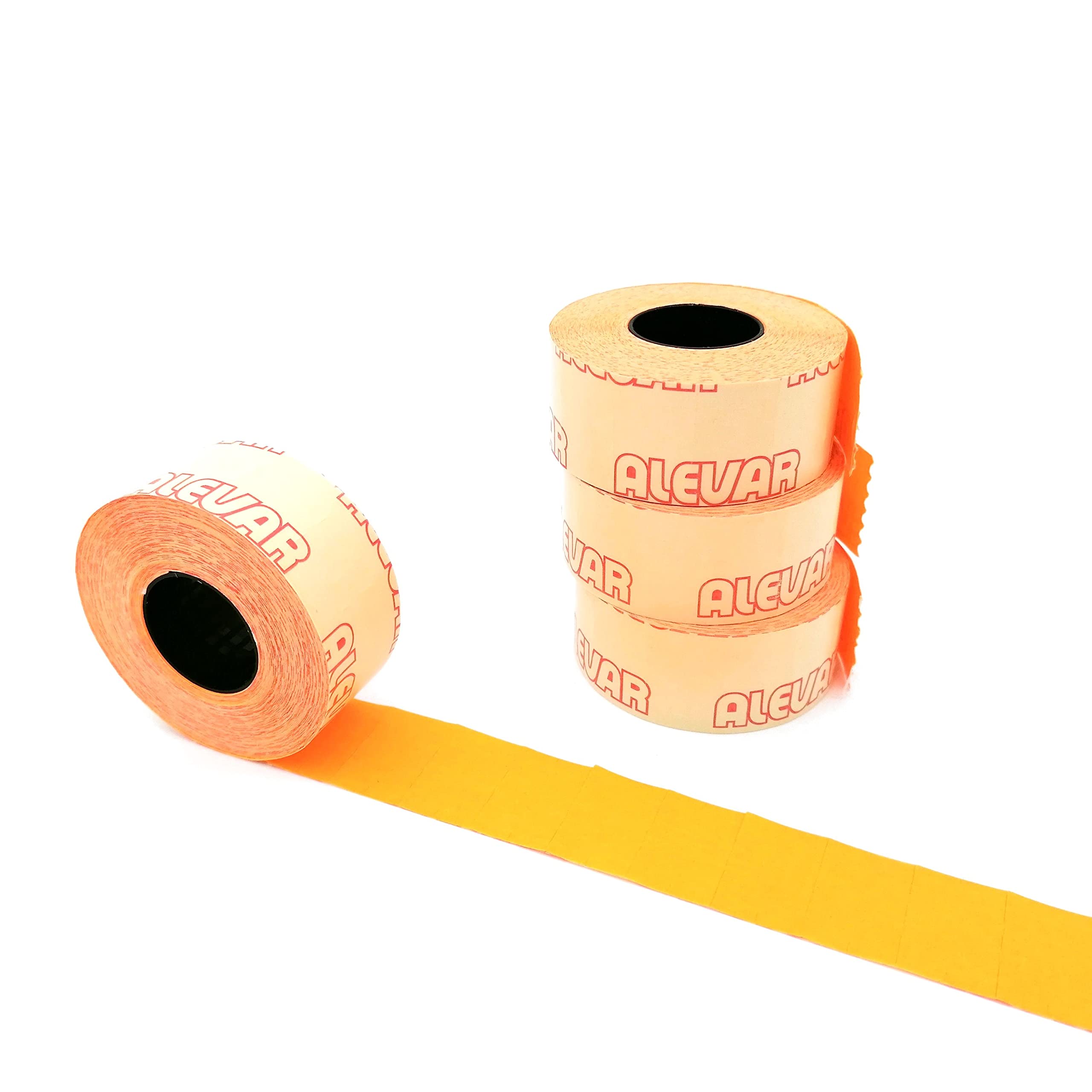 26x16 Rettangolare Scatola 36 Rotoli Etichette per Prezzatrice, Arancio Fluo Removibile,