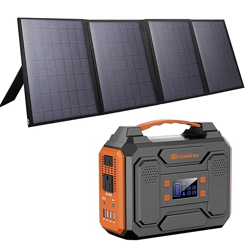 ZeroKor Solar Generator with Panel, 300W Portable Power Station with